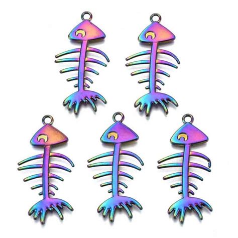 Pendentifs Ar Tes De Poissons En M Tal Arc En Ciel Creatistshop