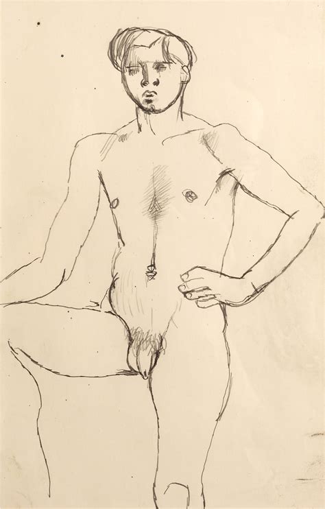 Keith Vaughan Nude With Hand On Hip Zuleika Gallery