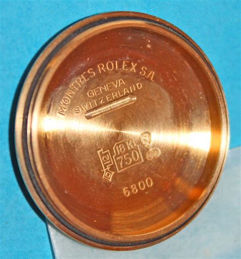 Genuine Rolex Case Back Cover 18kt Heavy Gold Ref6800 No Date Midsize