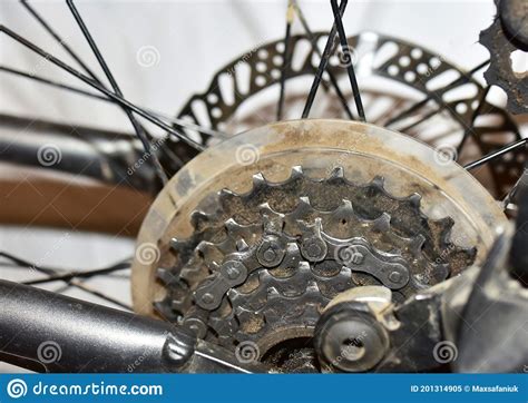 The Broken Bicycle Chain. Repair on Cycling Stock Image - Image of ...