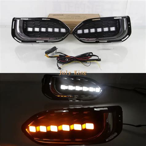 July King Led Daytime Running Lights Drl Streamer Yellow Turn Signals