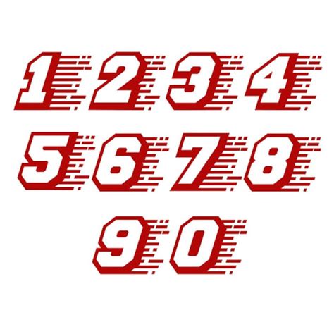 Race Car Numbers SVG