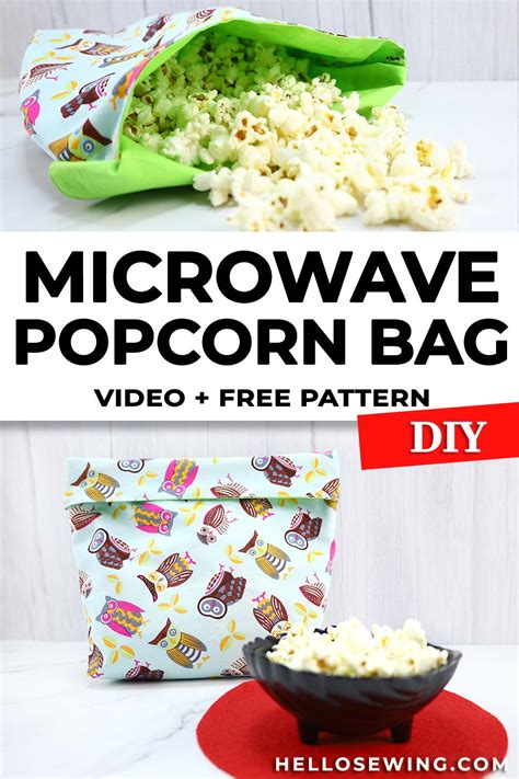 Diy Reusable Microwave Popcorn Bag Video Hello Sewing