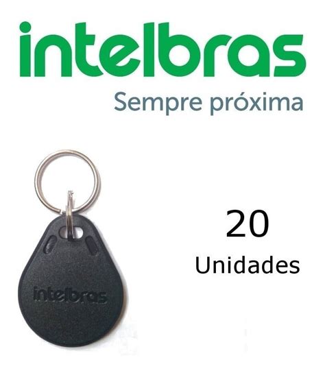 Kit 20 Chaveiro Tag 125khz Rfid Intelbras Preto Original Mercado