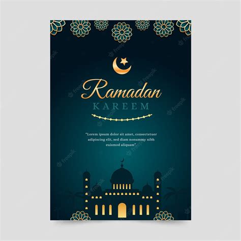 Free Vector Gradient Ramadan Greeting Card Template