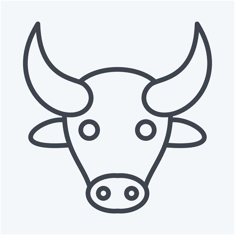 Icon Buffalo Related To Animal Head Symbol Line Style Simple Design