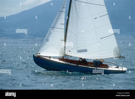 Sailing A Gibraltar Based Victory Class One Design Sailing Dinghy Off