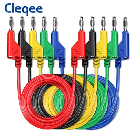 Cleqee cables de prueba de multímetro P1036 2 piezas 5 piezas enchufe