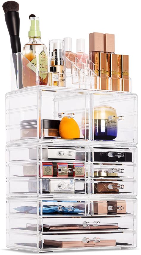 Sorbus Large Clear Makeup Organizer Detachable Spacious Cosmetic