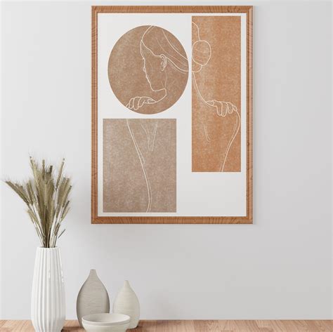 Abstract Female Nude Body Digital Print Woman Minimalist Line Etsy