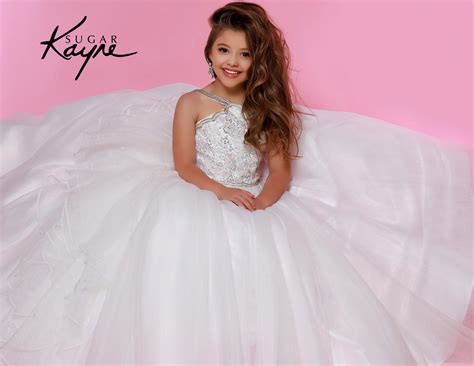 Sugar Kayne C143 Girls Pre Teen Pageant Dress Ballgown Ruffle Organza