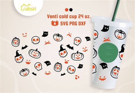 Halloween Night Venti Cold Cup Oz Svg Crabsiri