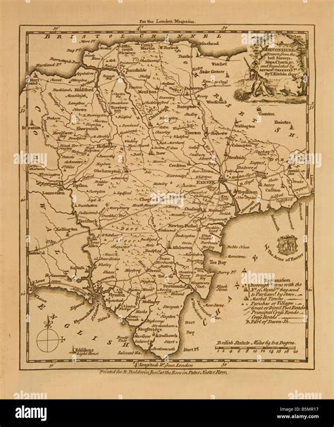 Old Map Of Devon