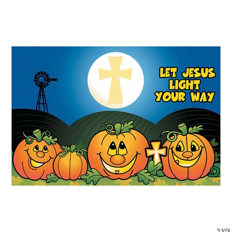 Christian Pumpkin Backdrop Banner Halloween Decoration - 3 Pc. | Oriental Trading