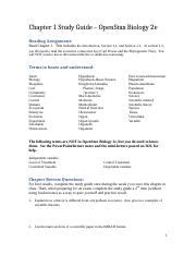 Chapter Study Guide Openstax E Biol Docx Chapter Study Guide