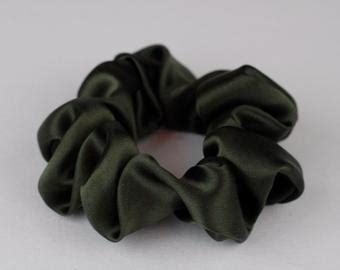 Pure Silk Hair Scrunchie Teal Charmeuse Small By AdorabellaBaby