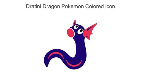 Dratini Dragon Pokemon Colored Icon In Powerpoint Pptx Png And Editable