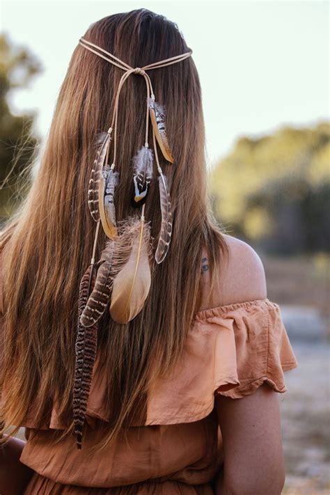 Boho Feather Headband Bohemian Headband Feather Headpiece Feather Hair