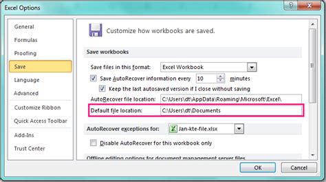Bagaimana Cara Mengubah Simpan Sebagai Lokasi Default Di Excel Pusat