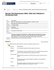 Review Test Submission BIOL 1020 Unit 3 Module 9 Vocabulary Pdf