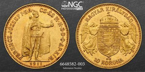 1911 Hungary Franz Josef I Beautiful Gold 10 Korona Coin 3 38gm