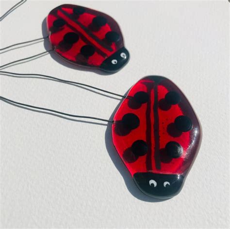 Fused Glass Ladybug Ladybird Garden Or Plant Po Folksy