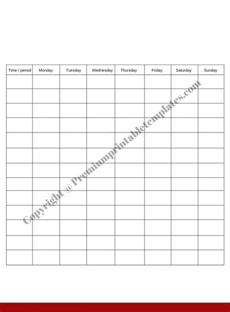 Weekly Schedule Template in PDF, PNG, Word & Excel