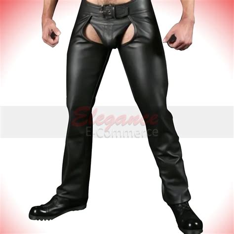 Mens Real Leather Heavy Duty Gay Chaps Pant Cafe Rider Gay Handmade Biker Slim Fit Chaps