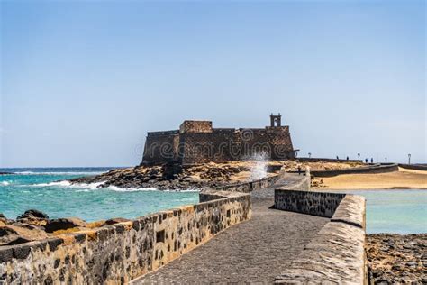 San Gabriel Castle With Bridges Leading To It Arrecife Lanzarote