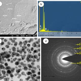 A SEM B EDX C TEM And D SAED Images Of Synthesized AgNPs