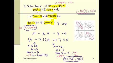 M103 Sec6 2 Solve Sec 2 X 2 Tan X 4 Youtube