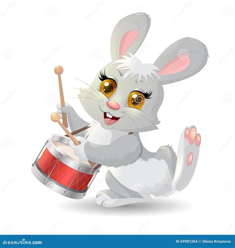 Cartoon Rabbit Musician Vector Stock Vector Image 69981264