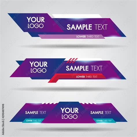 Lower Third White And Colorful Design Template Modern Contemporary Set Of Banners Bar Screen