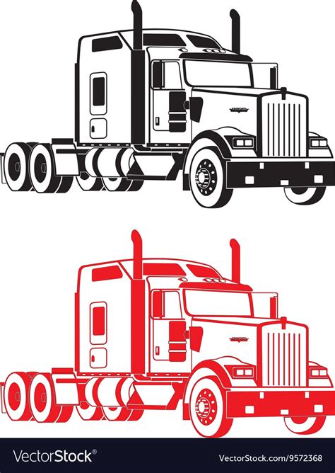 Kenworth semi truck Royalty Free Vector Image - VectorStock