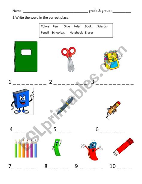 Stationery Esl Worksheet By Mariseladiaz