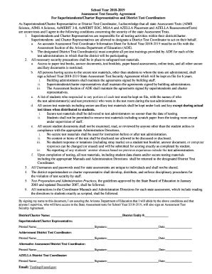 Fillable Online Assessment Test Security Agreement Fax Email Print