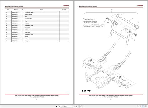 Dynapac Forward Plate Dfp D Parts Operating Maintenance Instruction