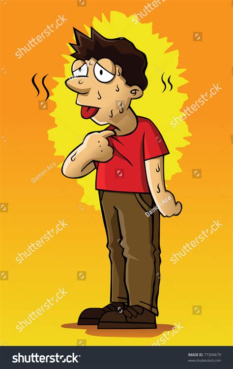 Image Man Feeling Hot Stock Vector Royalty Free Shutterstock