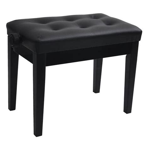 ARIOSO SUC1BLK PIANO BENCH ADJUSTABLE BLACK 6 RECESSED QUILTED TOP