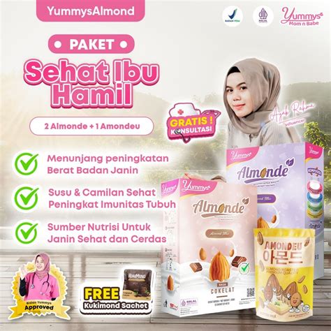 Jual Yummysalmond Paket Sehat Ibu Hamil Almonde Amondeu Susu