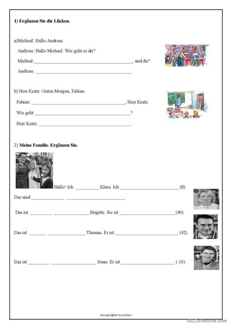 Familie Und Sich Vorstellen English ESL Worksheets Pdf Doc