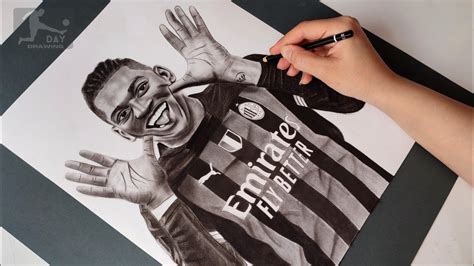 Drawing Rafael Leao In Ac Milan How To Draw Rafael Leao Youtube