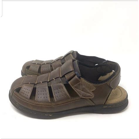 Croft And Barrow Mens 12m Ortholite Strap Back Sandals Brown Ebay