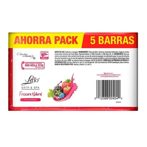 Jabón De Tocador Lirio Bath And Spa Frutos Del Bosque 5 Barras De 120 G C