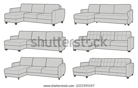 Sofas Isolated On White Background Technical Stock Vector Royalty Free