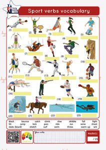 Sport Verbs Vocabulary Worksheet English Site