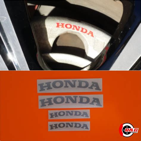 Honda Brake Caliper Decals Set Of Stickers Silver R G Brake