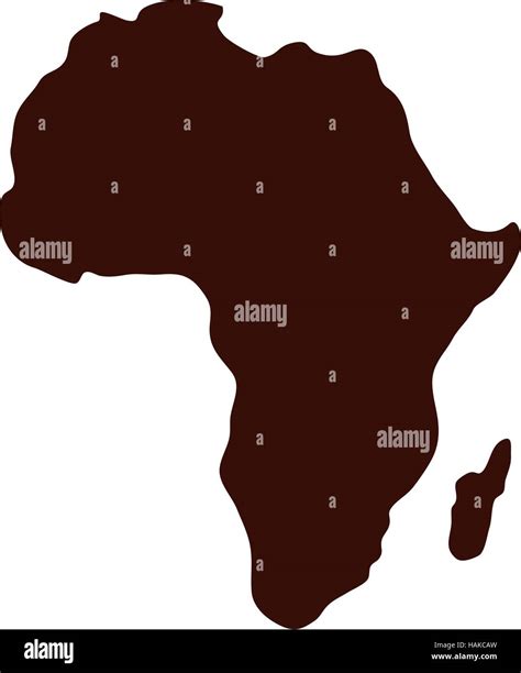 Africa Map Silhouette Icon Vector Illustration Graphic Design Stock