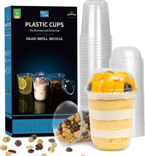 Amazon Songtaste Pcs Disposable Plastic Cups Oz Clear Plastic