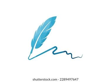 Low Poly Fountain Pen Writing Logo Stock Vector (Royalty Free ...